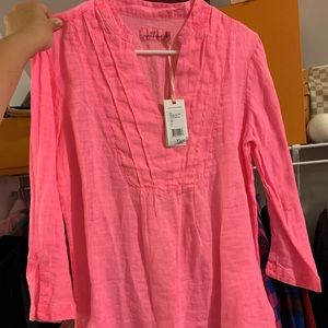 Vineyard Vines linen tunic in hot pink XS NWT